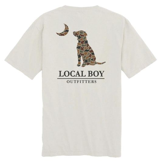 Duck Camo Dog & Moon Short Sleeve Tee, Silver