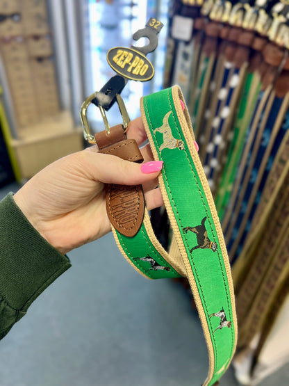 Zeppro Ribbon Belt, Dogs, Green