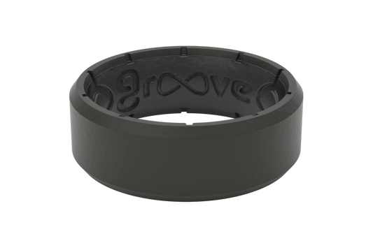 Men's Groove Edge Silicone Ring, Black