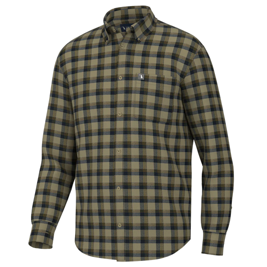 Shaffer Stretch Flannel, Beige/Navy/Yellow