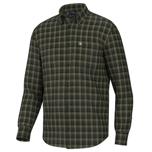 Gardner Stretch Flannel, Forest/Olive/Brown