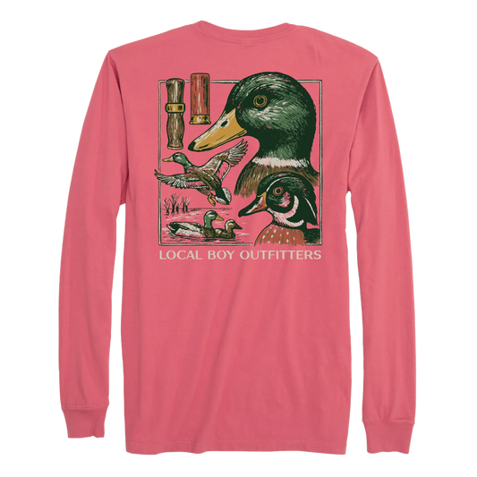 Youth Duck Species Long Sleeve Tee, Brick