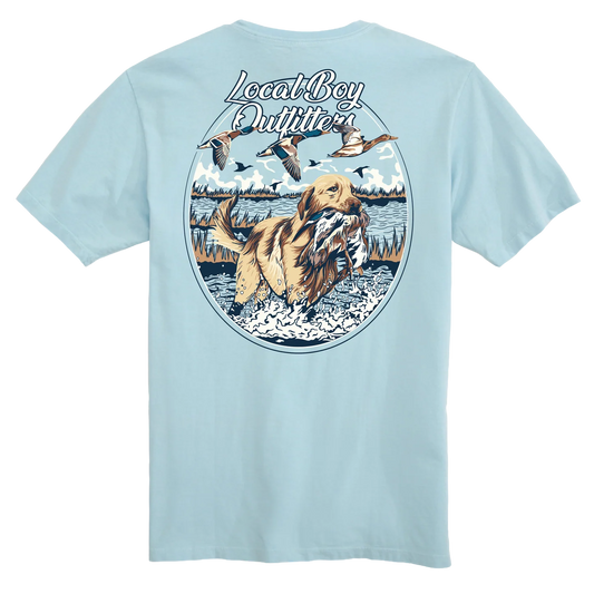 Duck Retrieve Short Sleeve Tee, Chambray White
