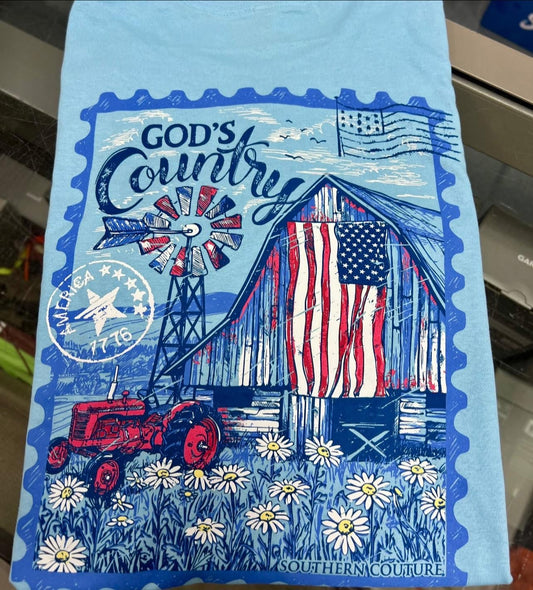 Classic God's Country Barn Short Sleeve, Sky