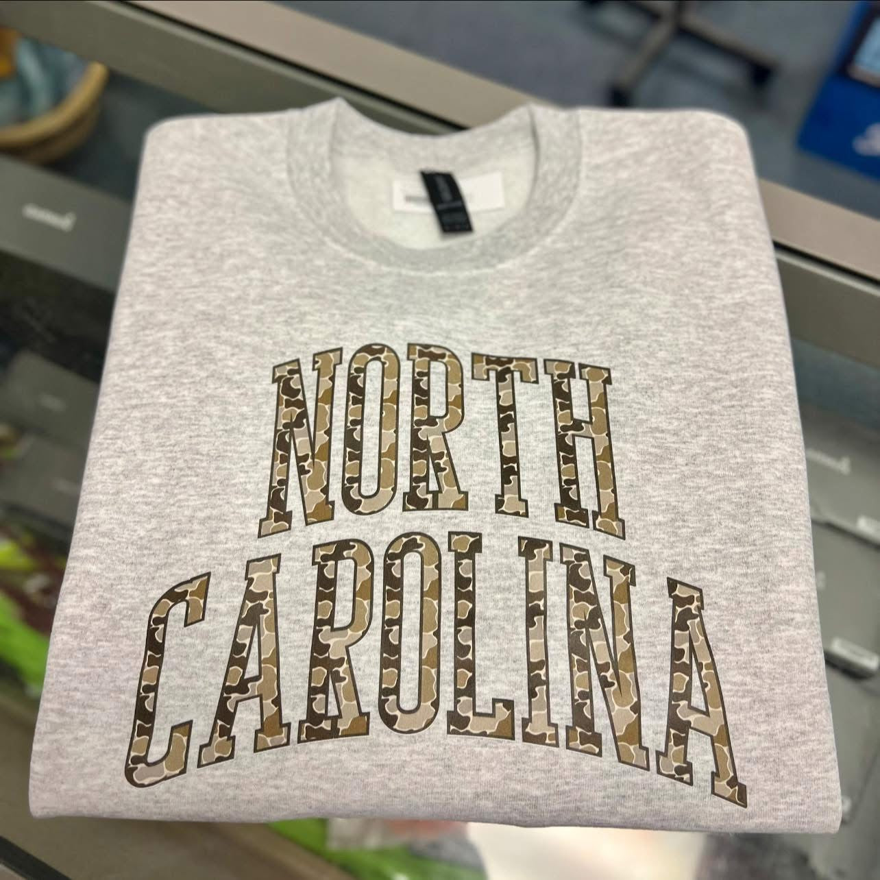Tan Camo NC Varsity Sweatshirt