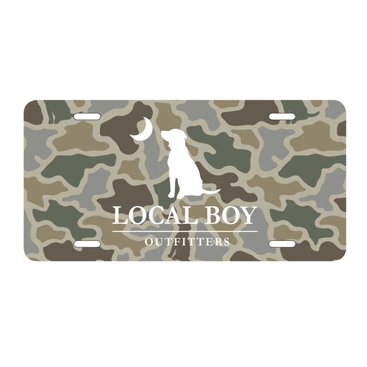 Local Boy License Plate, Dog & Moon Sand