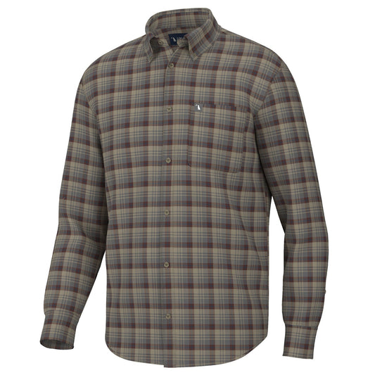 Youth Gardner Stretch Flannel, Tan/Garnet/Navy