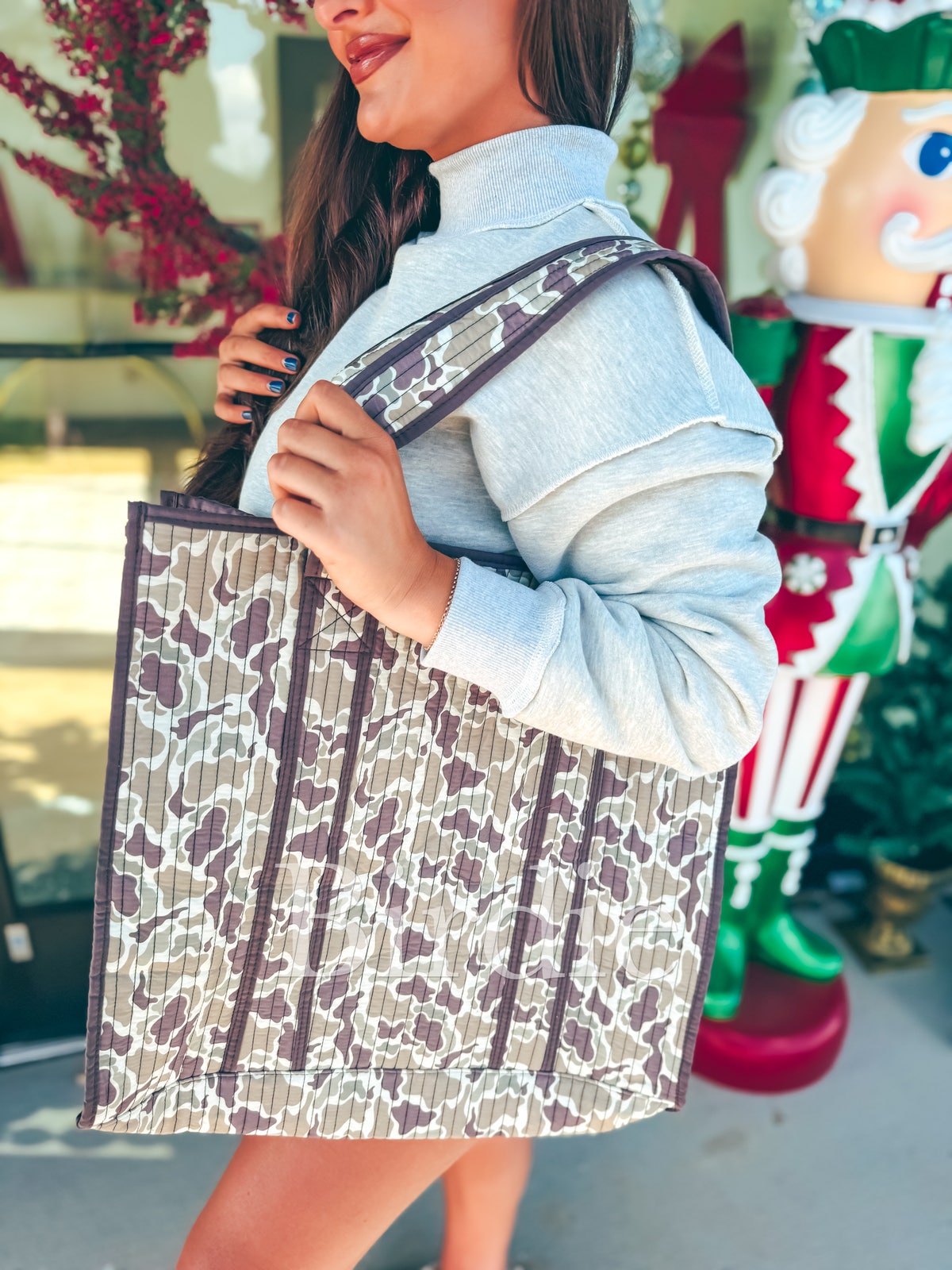 Quilted Tote Bag in Duck Camo