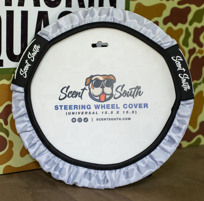 Steering Wheel Cover, Ice White Camo