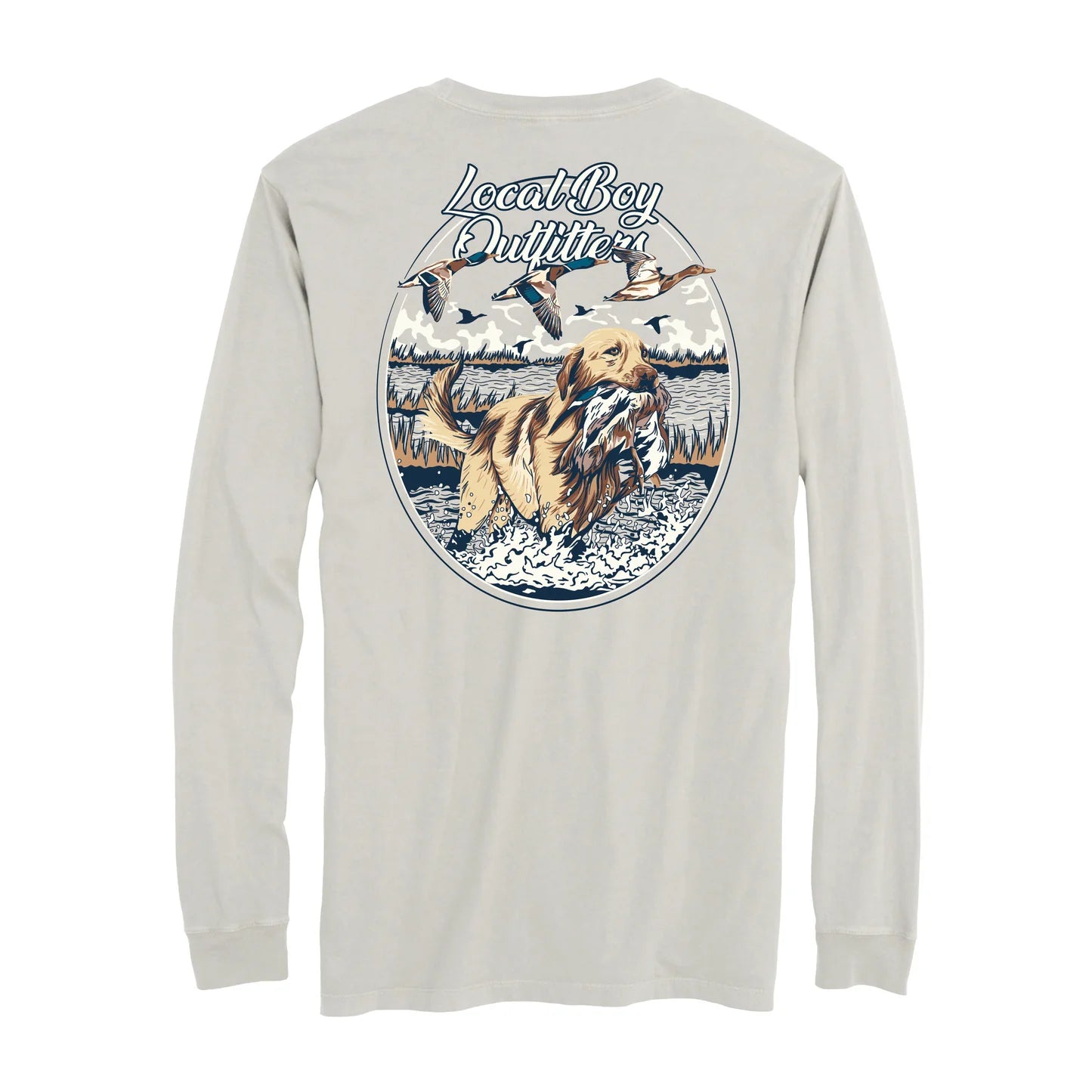 Youth Duck Retrieve Long Sleeve Tee, Silver