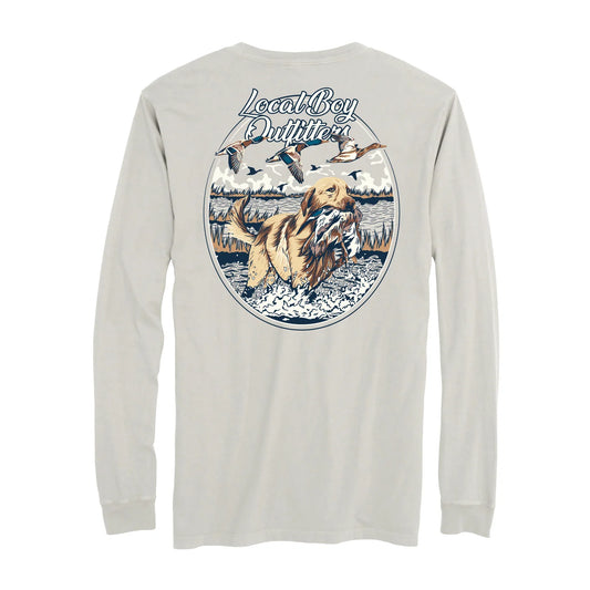 Youth Duck Retrieve Long Sleeve Tee, Silver