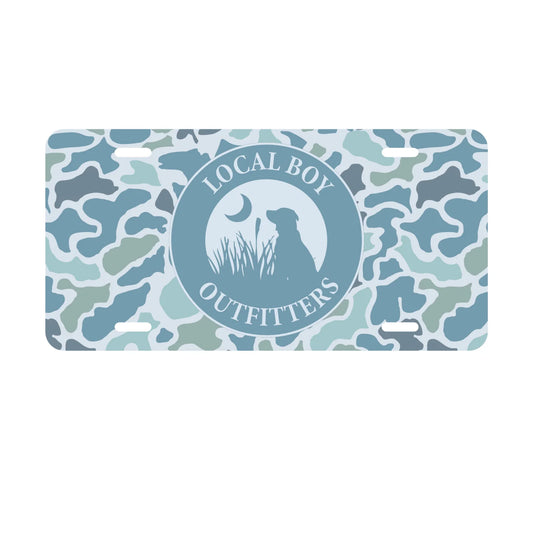 Local Boy License Plate, Dog & Moon Localflauge Coast