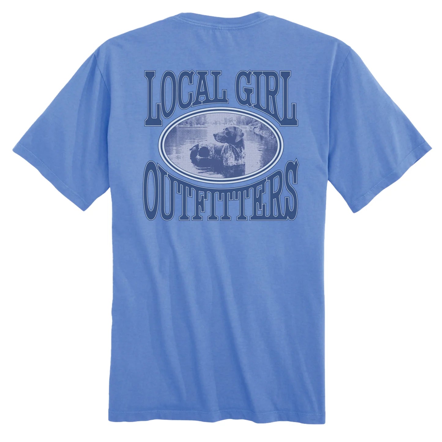Local Girl Halftone Hound Short Sleeve Tee, Marina