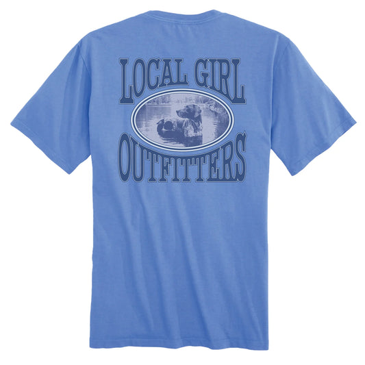 Local Girl Halftone Hound Short Sleeve Tee, Marina