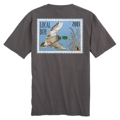 Mallard Stamp Short Sleeve Tee, Gray