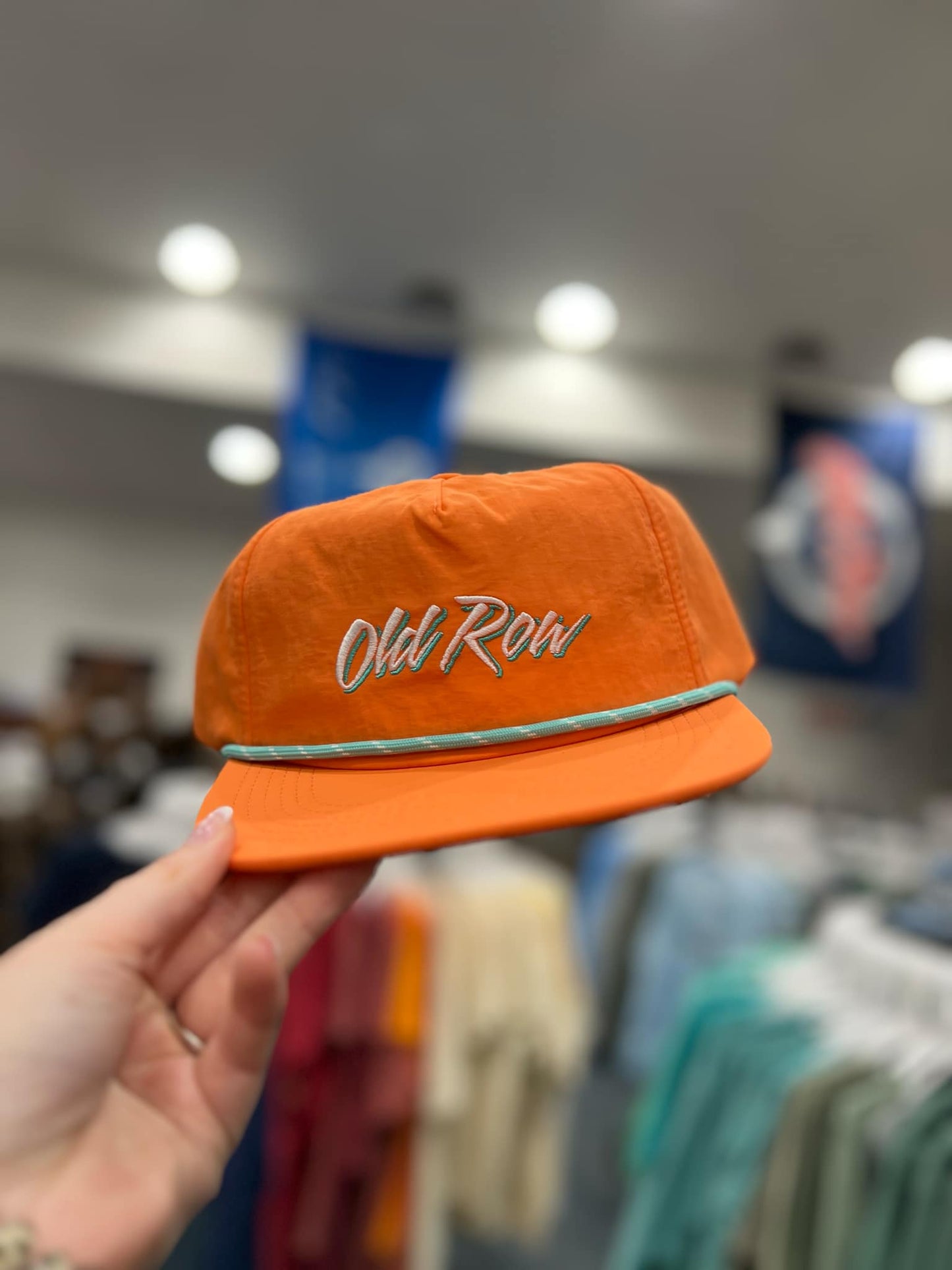 Old Row Script Nylon Hat, Orange