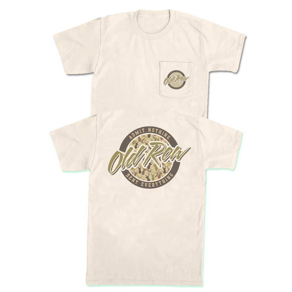 Deer Camo Circle Logo Pocket Tee, Ivory