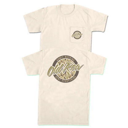 Deer Camo Circle Logo Pocket Tee, Ivory