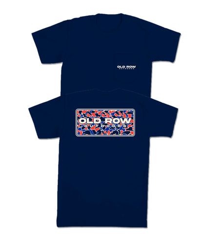 Old Row, Camo USA Pocket Tee, Navy