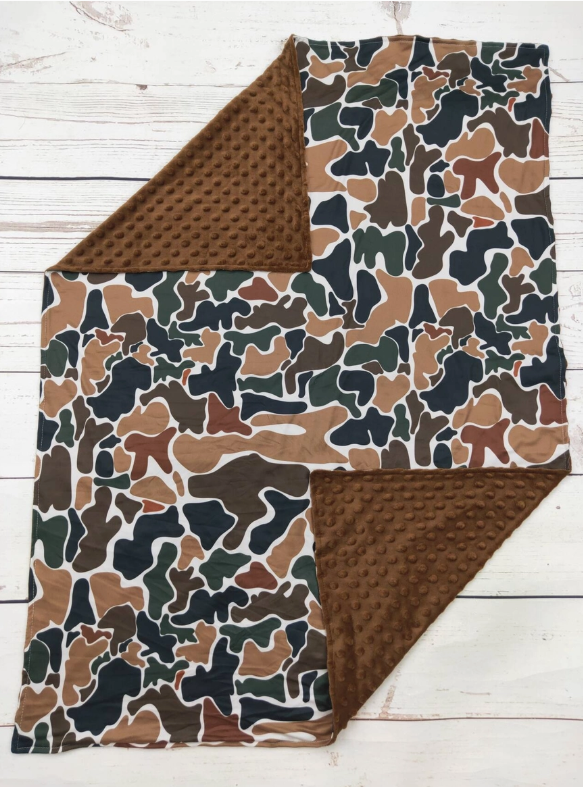 Brown Camo Baby Blanket