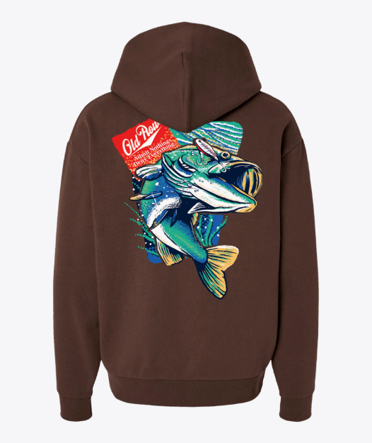 Old Row Outdoors Bass Hook Pigment Dyed Hoodie, Espresso