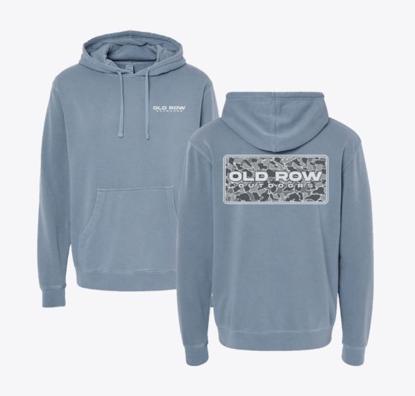 Old Row Outdoors 80s Camo Pigment Dyed Hoodie, Blue Jean