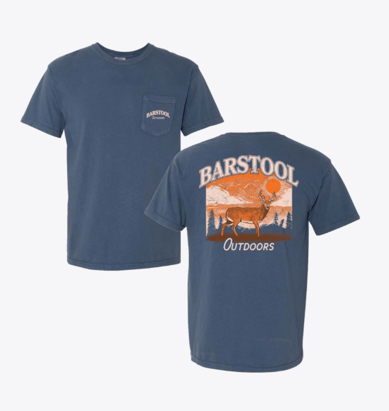 Barstool Outdoors Deer II Pocket Tee, Blue