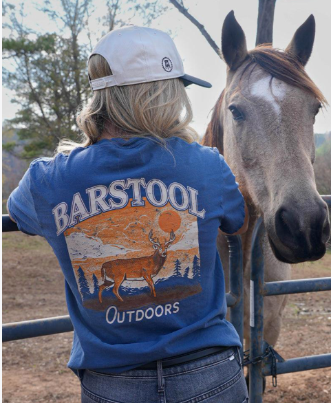 Barstool Outdoors Deer II Pocket Tee, Blue