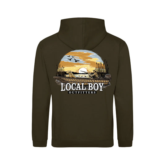 Sunset Hunt Hoodie, Olive Green
