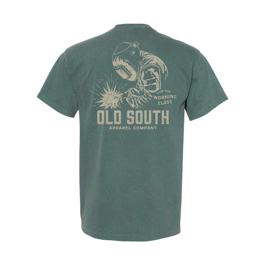 Old South Welder Working Class Short Sleeve, Blue Spruce