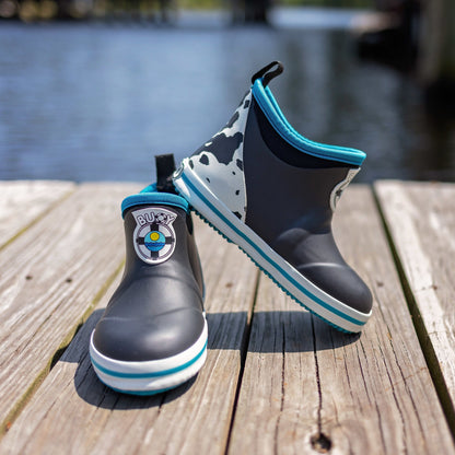 Kids Black Cow Buoy Boots