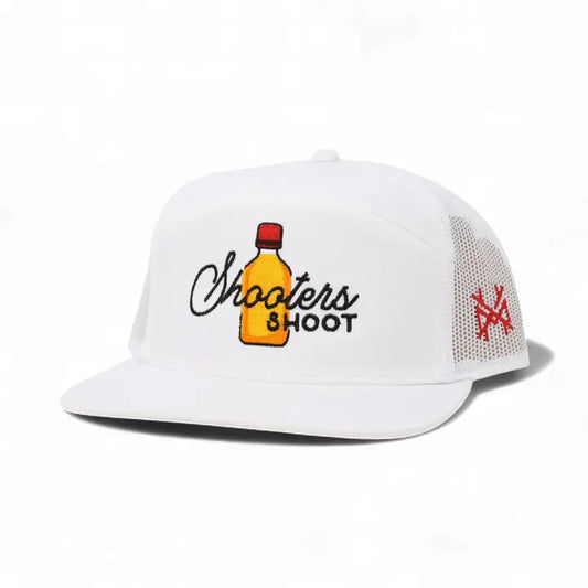 Shooters Shoot Trucker Hat, 7 Panel White