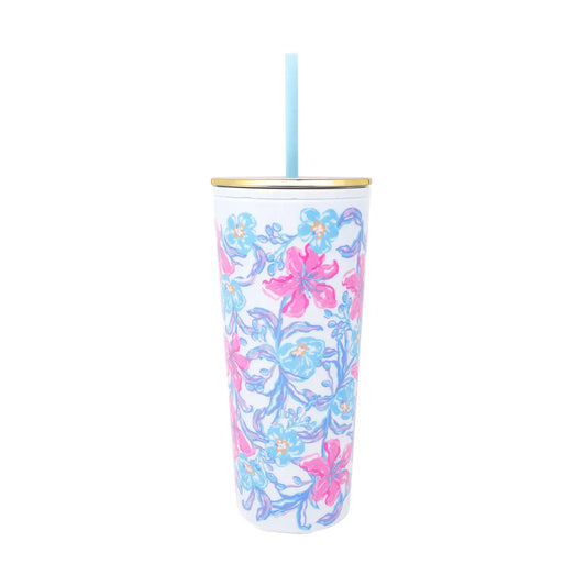 Tumbler W/ Straw, Beachside Haven