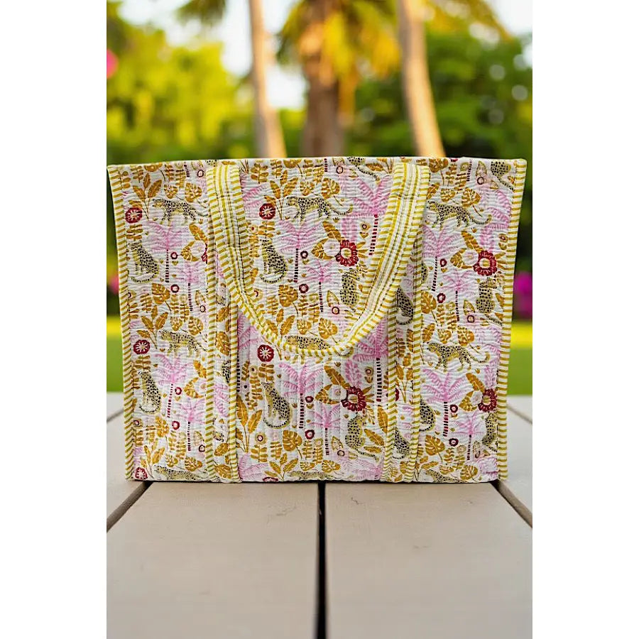 Jasmine Cheetah Floral Tote Bag