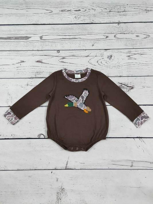 Camo Duck Applique Baby Bubble