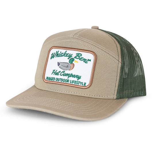 Whiskey Bent Hat Co, Green Head 7 Panel Khaki