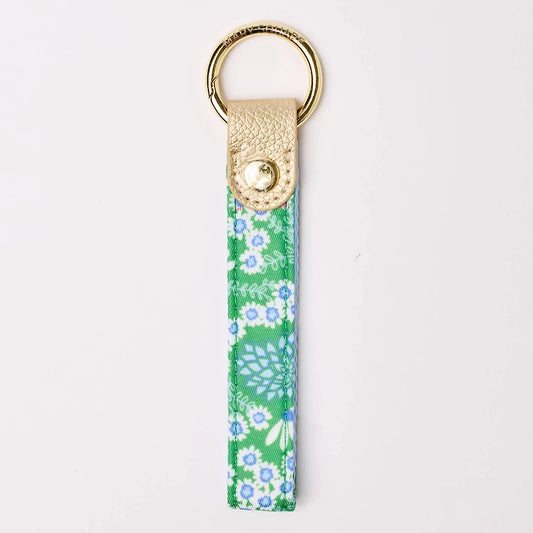 Skinny Key Fob, Daisy Chain Green