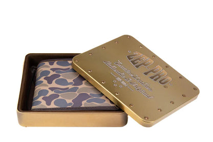 Zeppro Old School Camo Bifold Leather Wallet, Lab, Brown Camo