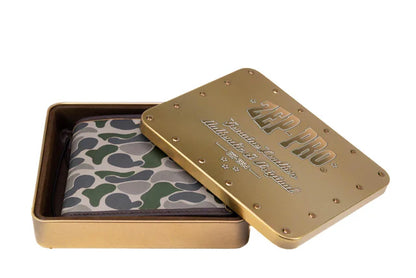 Zeppro Old School Camo Bifold Leather Wallet, Mallard, Green Camo