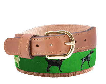 Zeppro Ribbon Belt, Dogs, Green