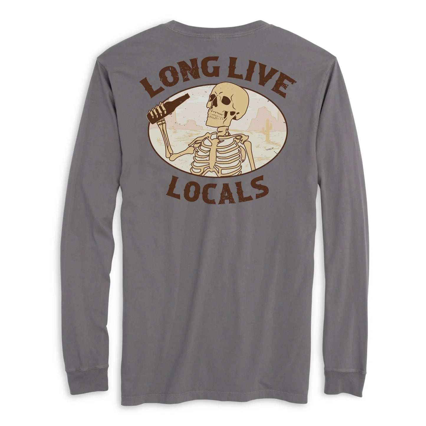 Long Live Locals Long Sleeve Tee, Gray