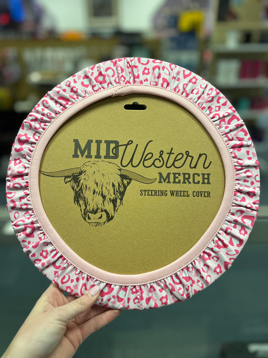 Steering Wheel Cover, Pink Cheetah