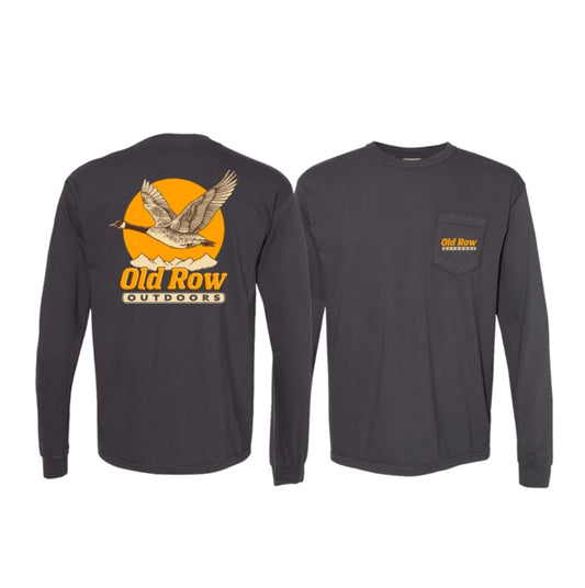 Old Row Outdoors Goose Long Sleeve Pocket Tee, Graphite
