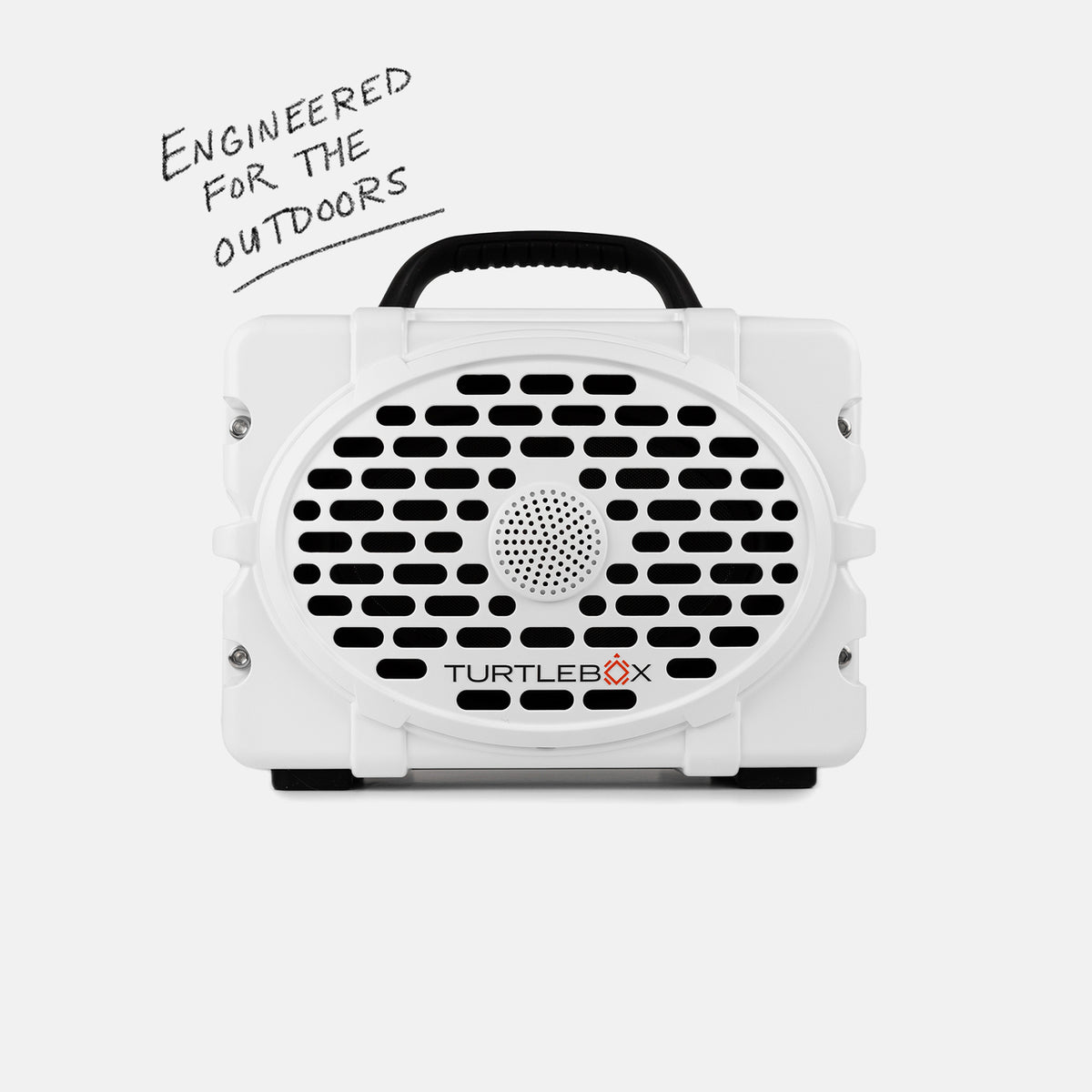 Turtlebox Gen 3 Speaker, White w/ Black Handle