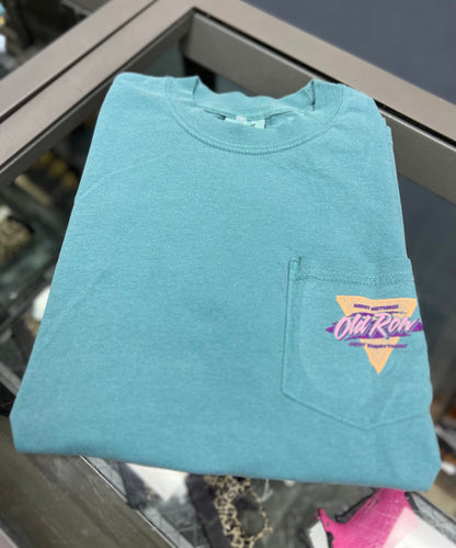 Retro Triangle Pocket Tee, Seafoam