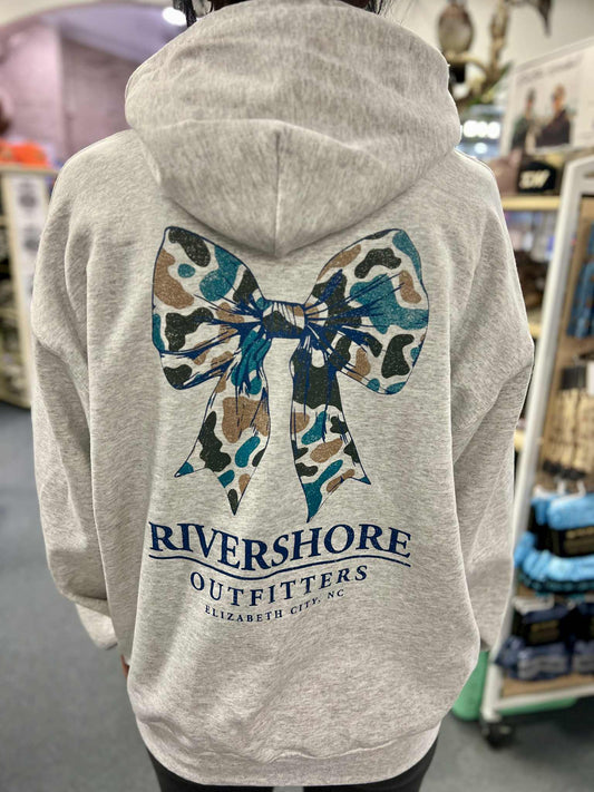 RSO Neutral Camo Bow Hooded Sweatshirt, Ash
