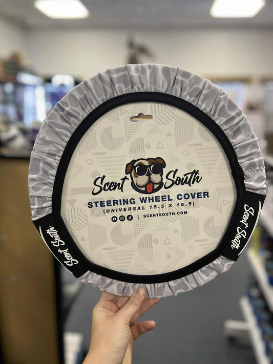 Steering Wheel Cover, White Camo