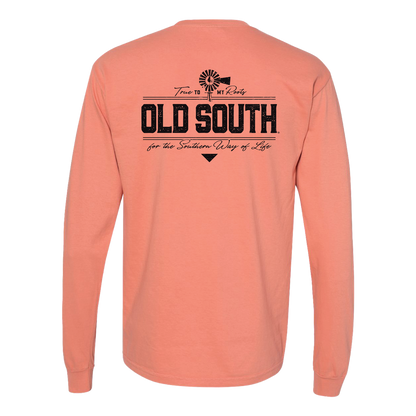 Texted Long Sleeve, Terracotta