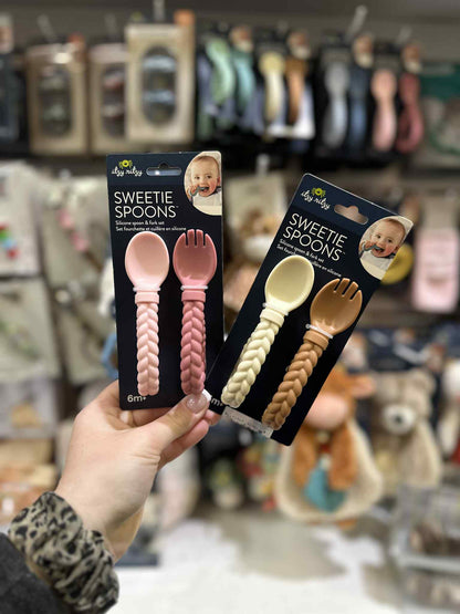 Itzy Sweetie Spoons, Baby Fork + Spoon Set