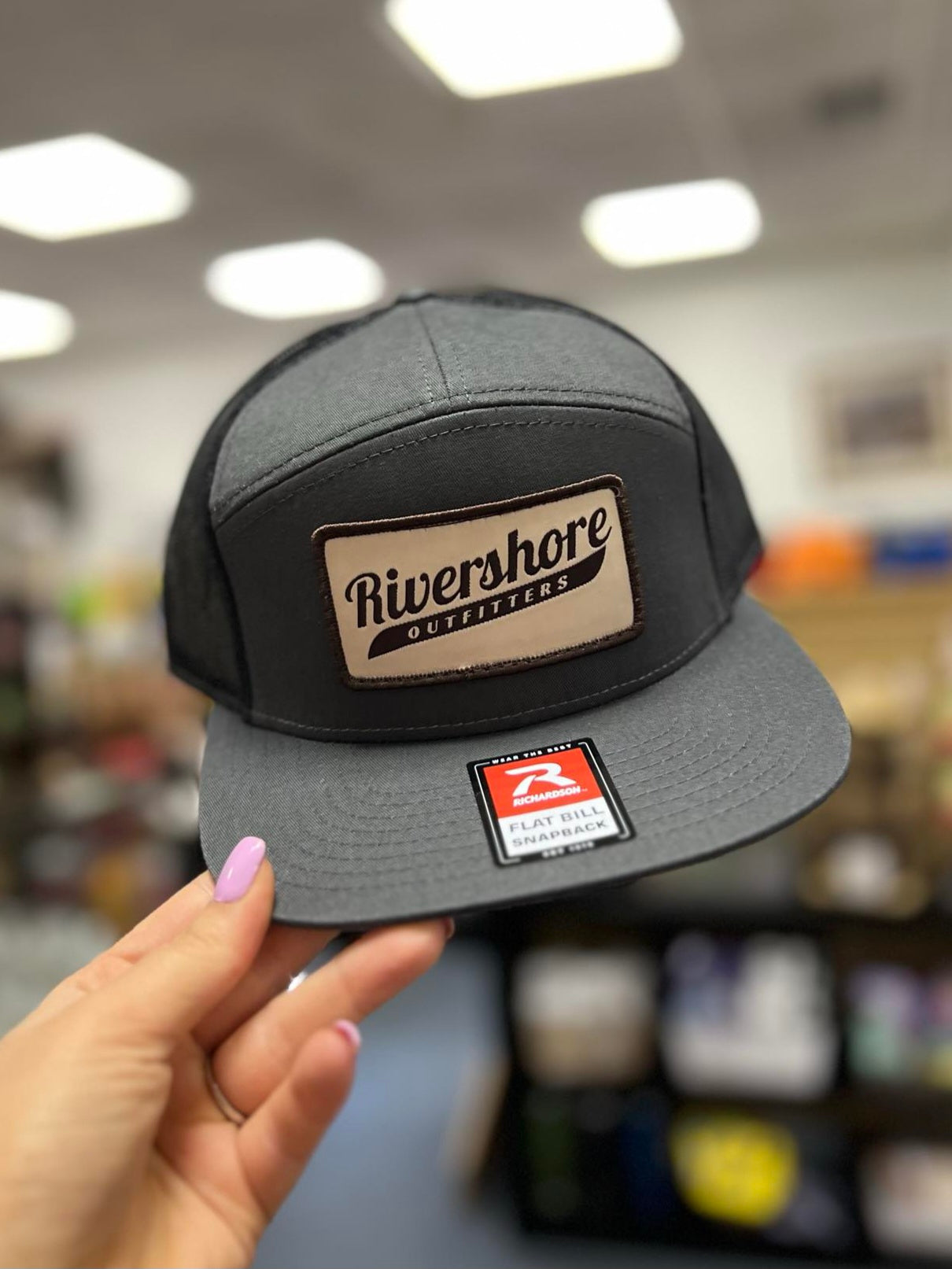 RSO Script Patch Hat, 168 Split Charcoal/Black – Rivershore Outfitters